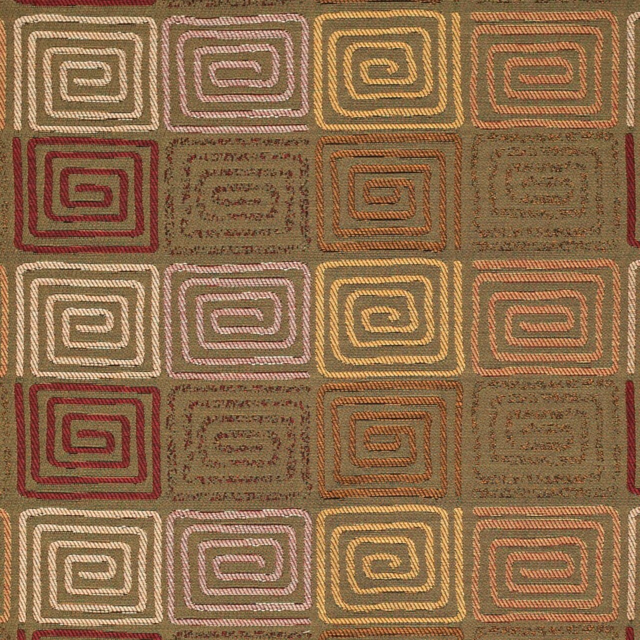 Currant - Red Burgundy Abstract Geometric,greek Key Upholstery Fabric 54 Inches"